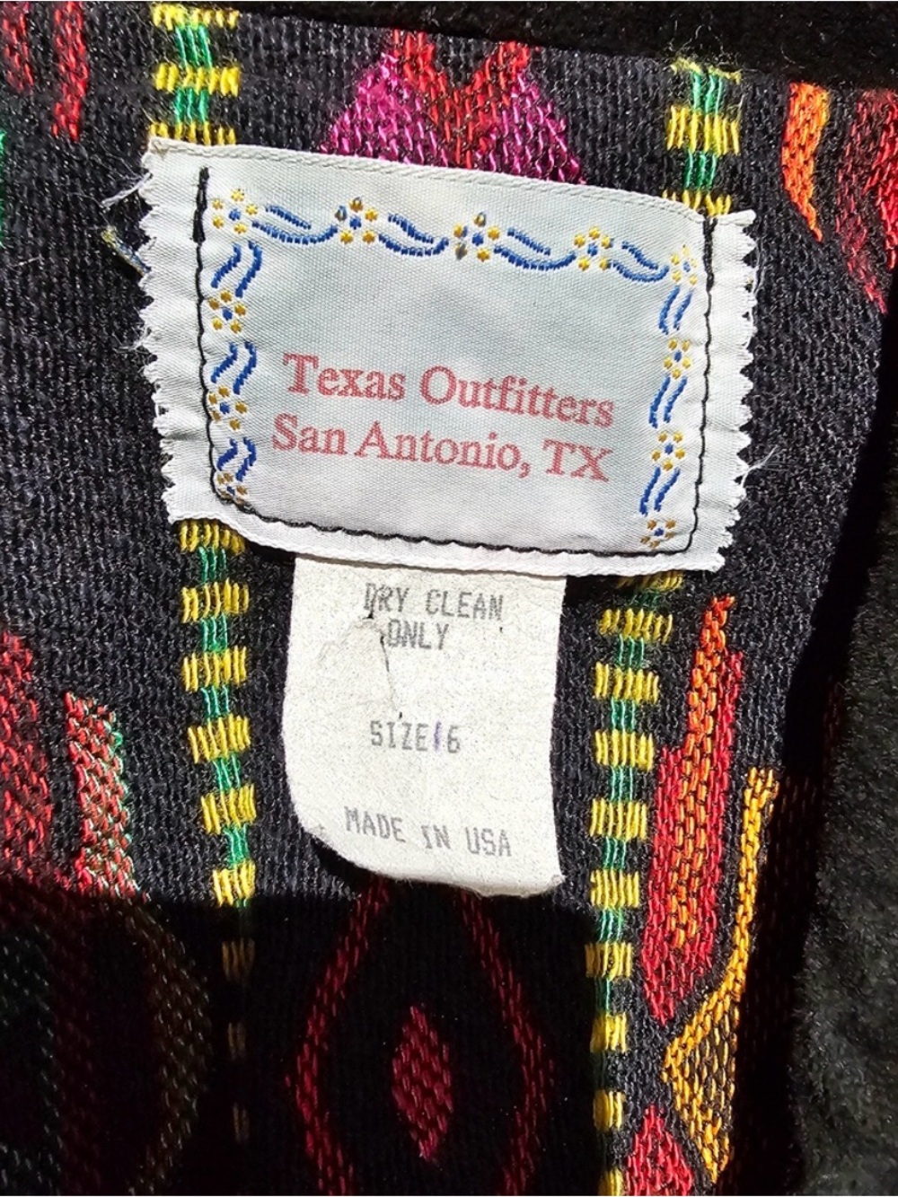 Vintage Texas Outfitters southwest Blazer with Black Velvet Collar - Picture 3 of 6